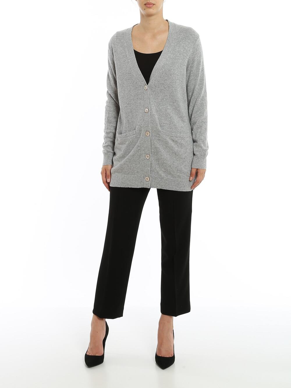 MICHAEL KORS COLLECTION Pearl Gray 100% Cashmere Cardigan Sweater SMALL $992